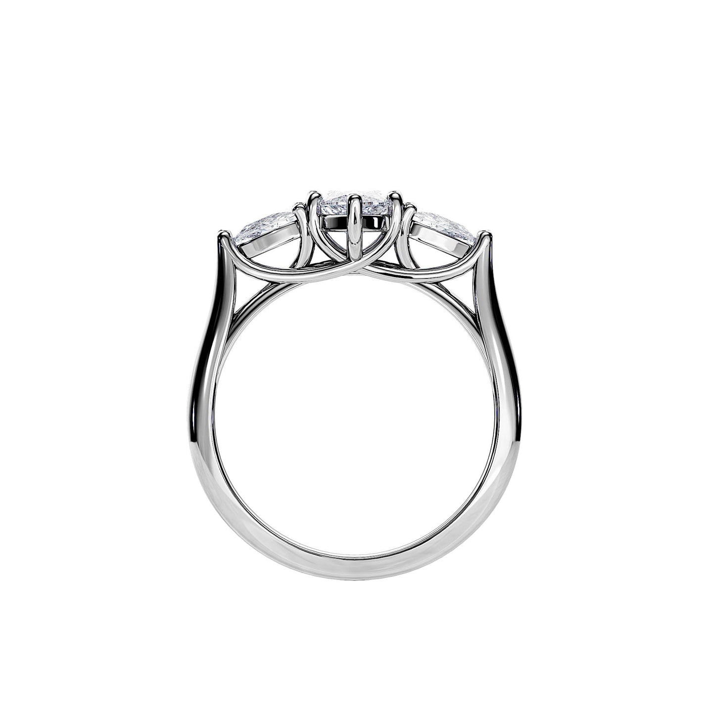 2.0 CT Marquise Cut Moissanite Three Stone Style Engagement Ring