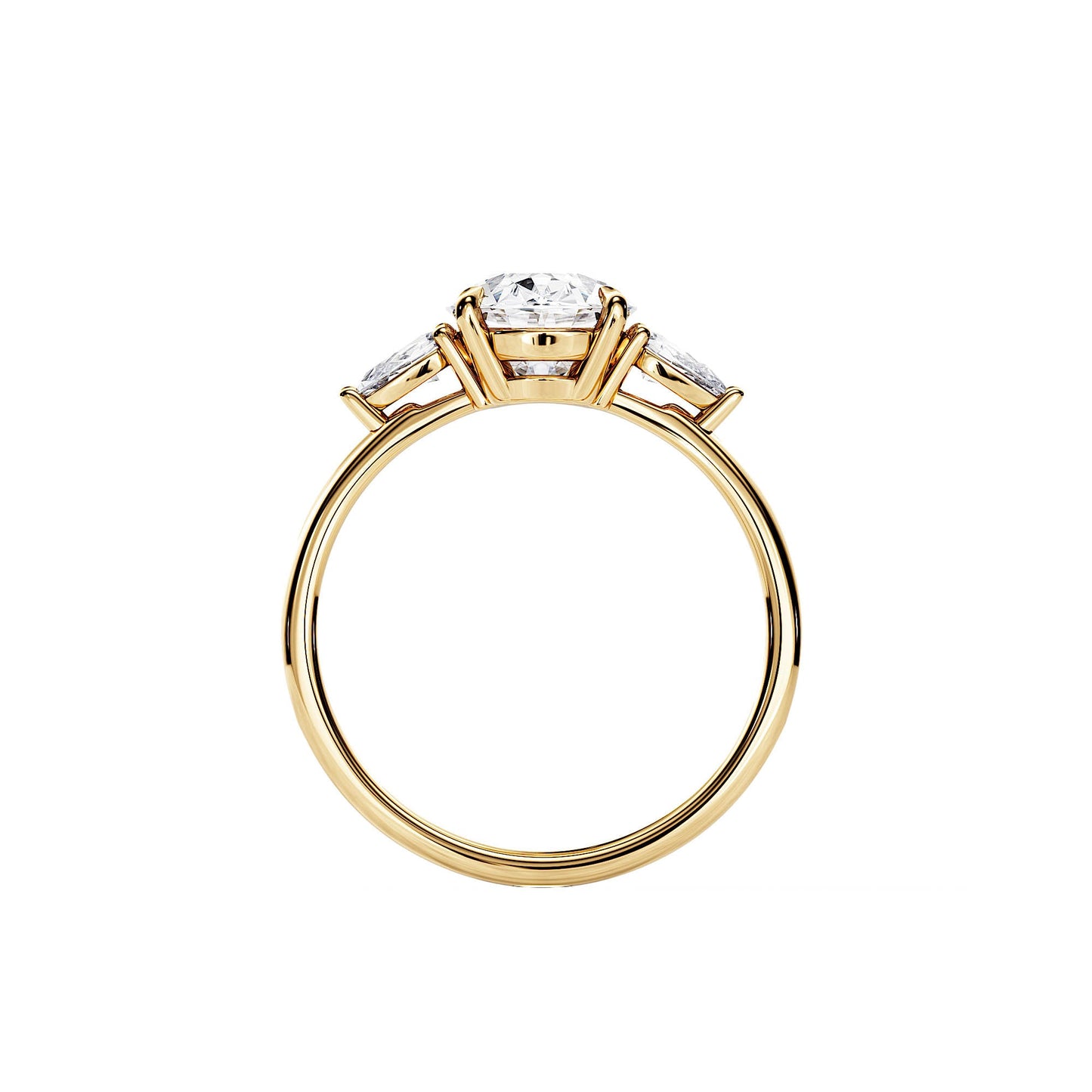 3.0 CT Three Stone Oval Cut Moissanite Engagement Ring