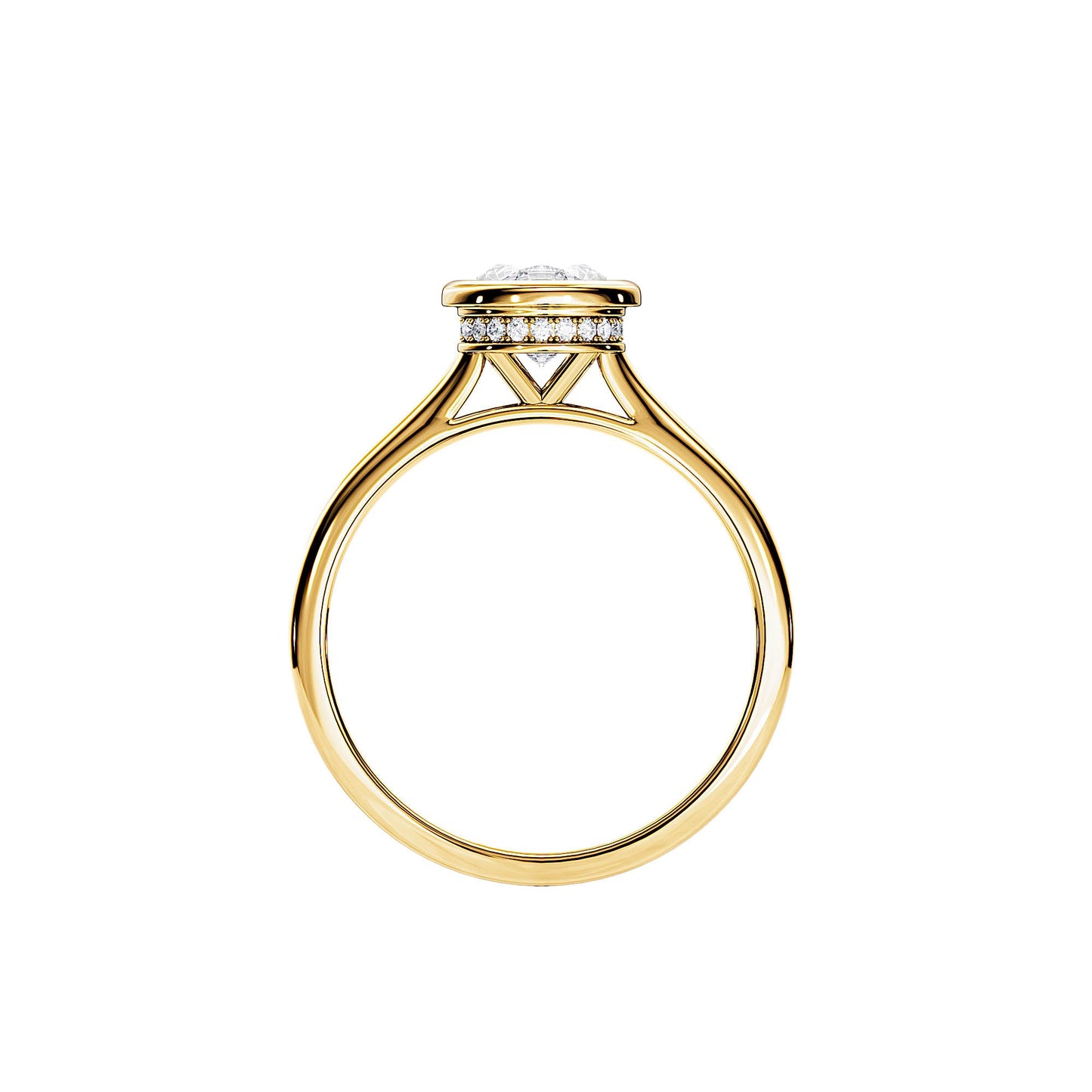 2.0 CT Round Moissanite Bezel Solitaire Engagement Ring