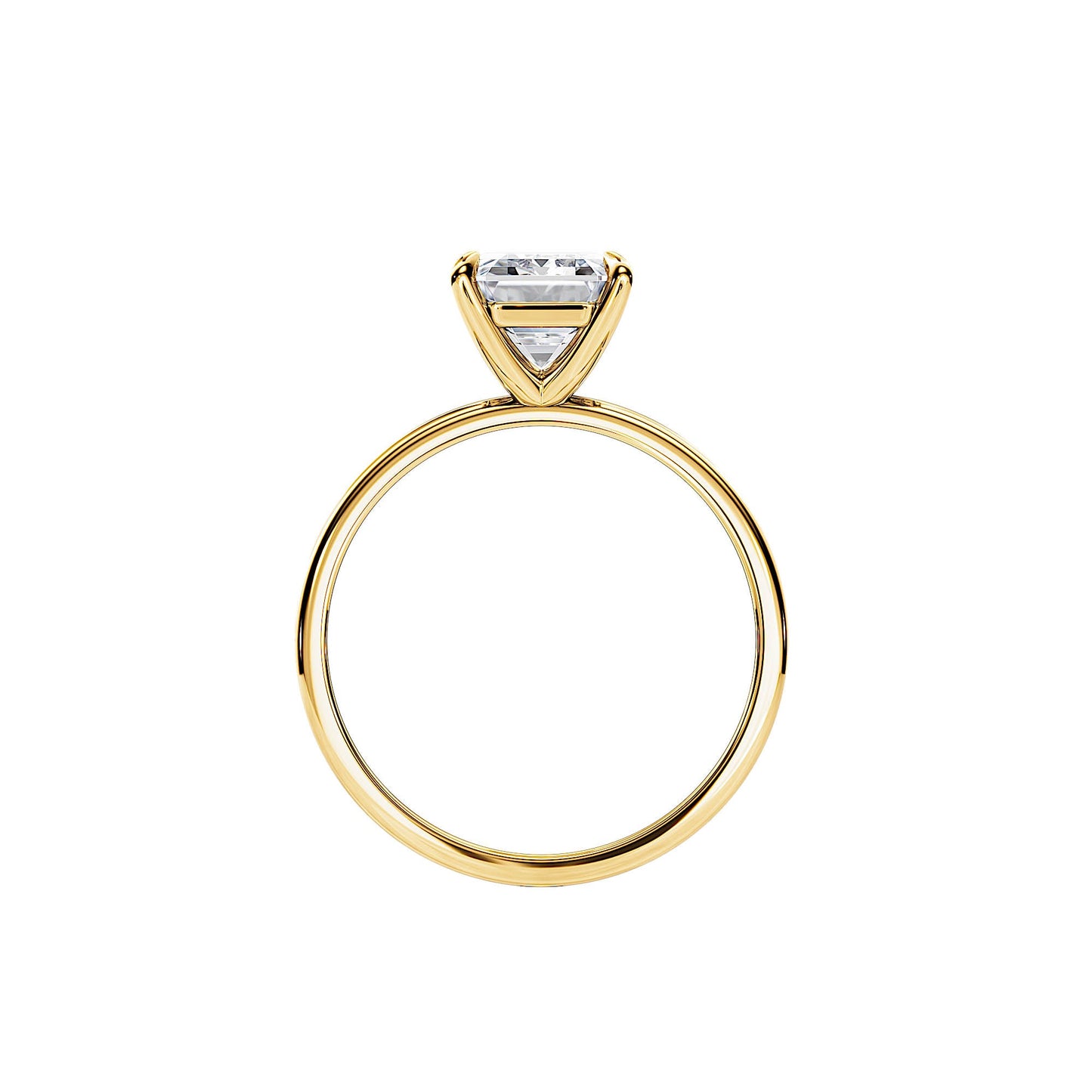 2.5 CT Emerald Moissanite Solitaire Engagement Ring