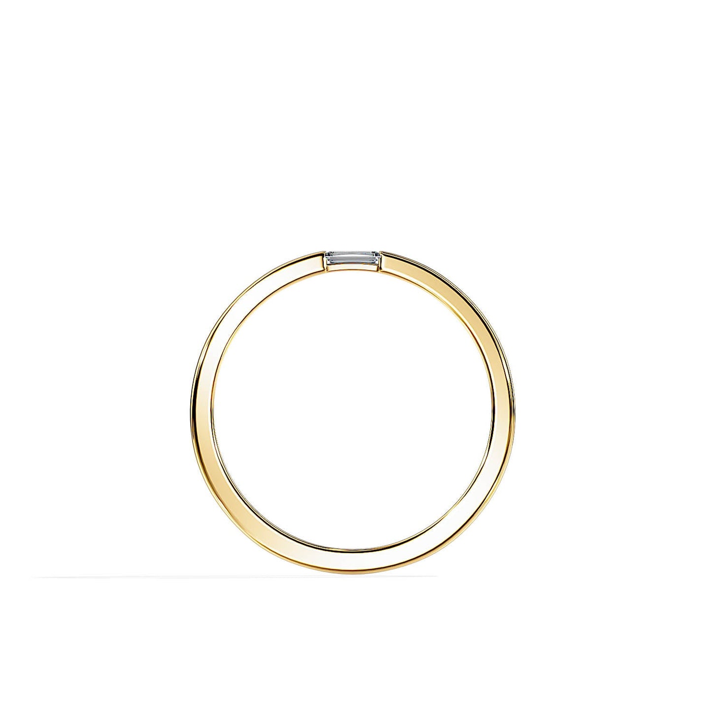 0.10 TCW Baguette Solitaire Style Wedding Band