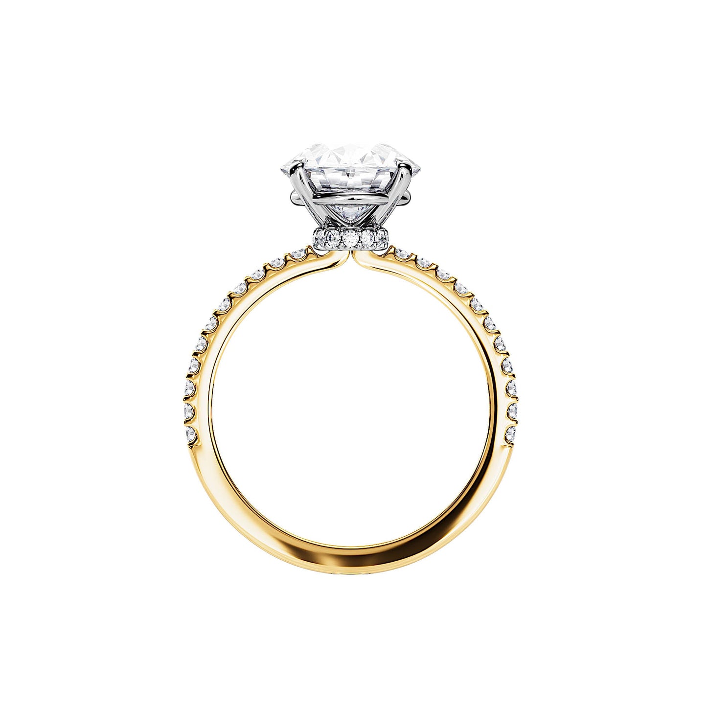 3.0 CT Hidden Halo Oval Cut Moissanite Pave Engagement Ring