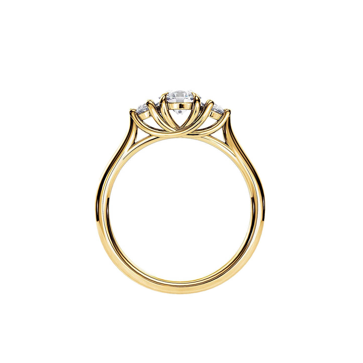 0.50 CT Round Cut Moissanite Three Stone Style Engagement Ring