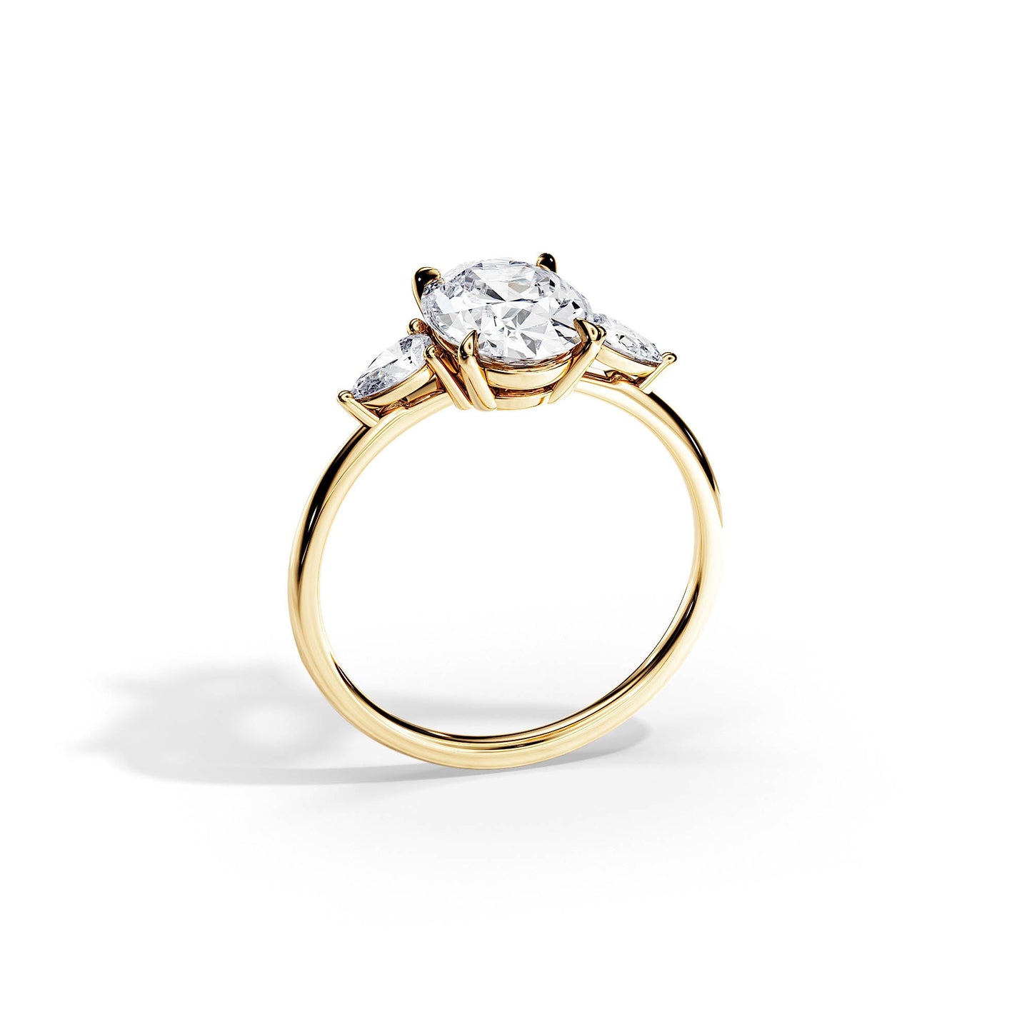 3.0 CT Three Stone Oval Cut Moissanite Engagement Ring