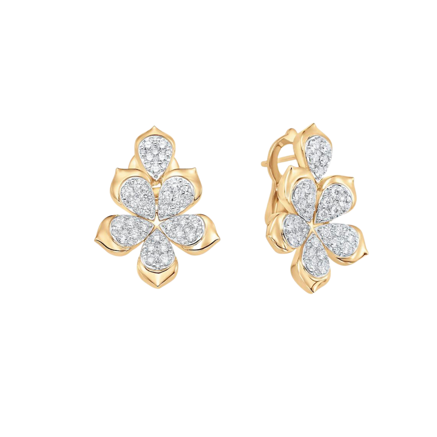 1.39 TCW Round Moissanite Diamond Flower Stud Earrings - farrellouise