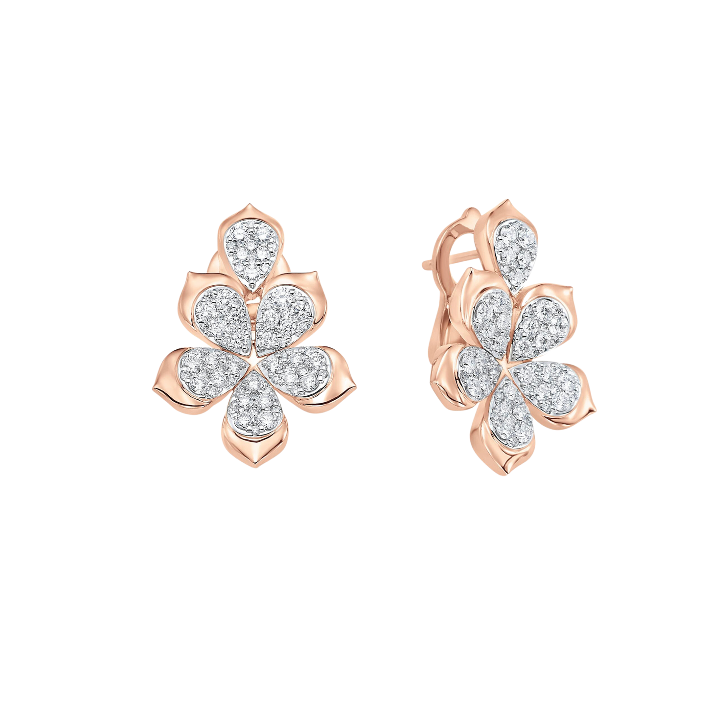 1.39 TCW Round Moissanite Diamond Flower Stud Earrings - farrellouise