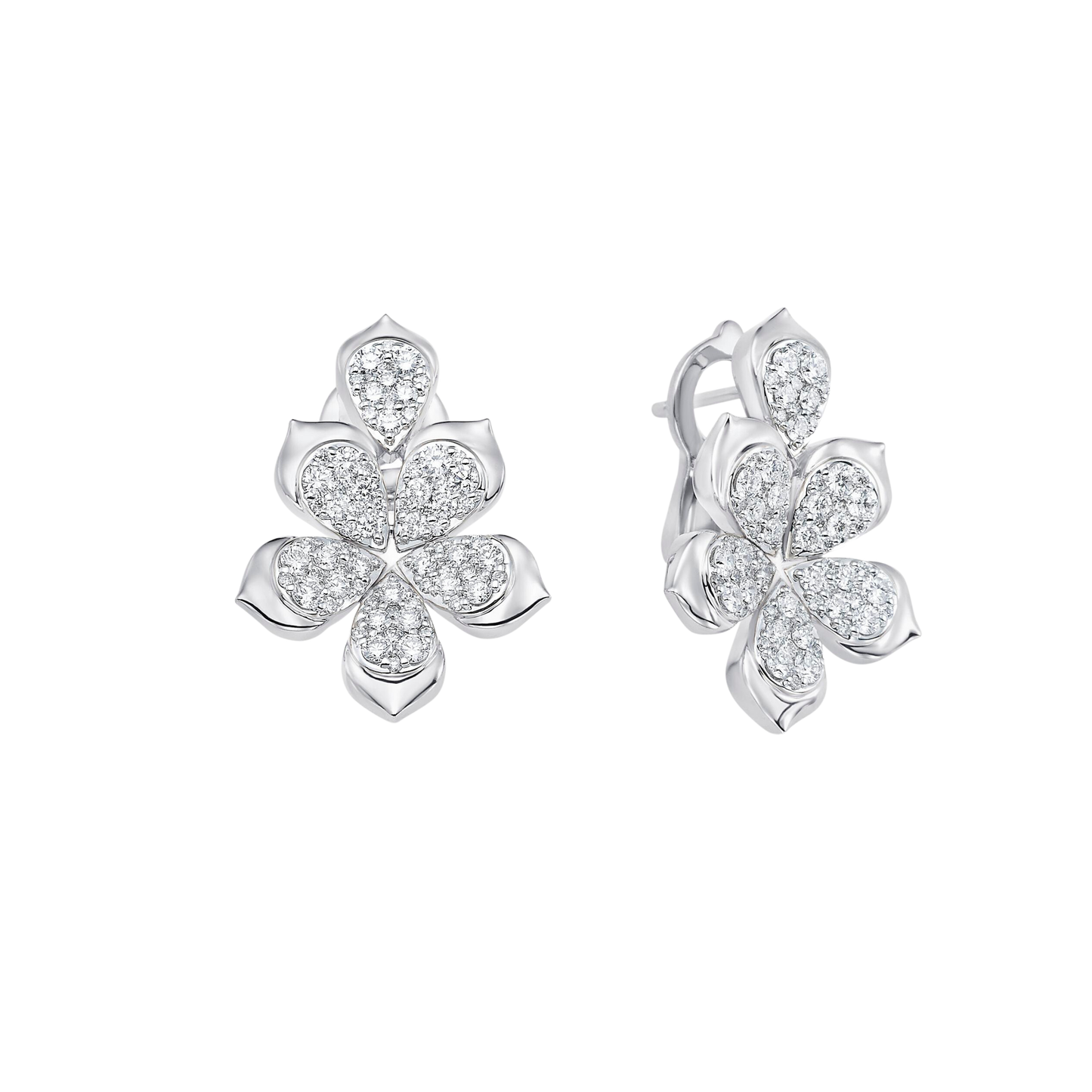 1.39 TCW Round Moissanite Diamond Flower Stud Earrings - farrellouise