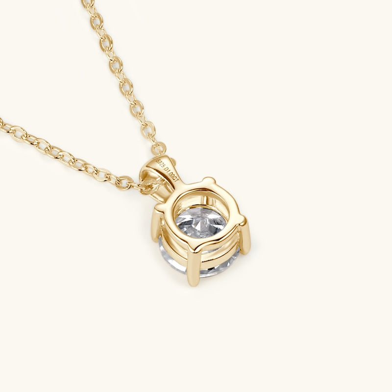 1.0 CT Round Moissanite Diamond Solitaire Necklace - farrellouise