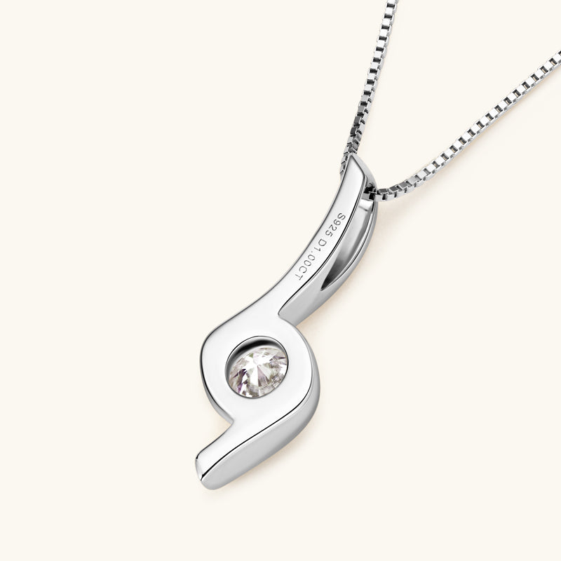 1.0 CT Round Moissanite Diamond Solitaire Necklace - farrellouise