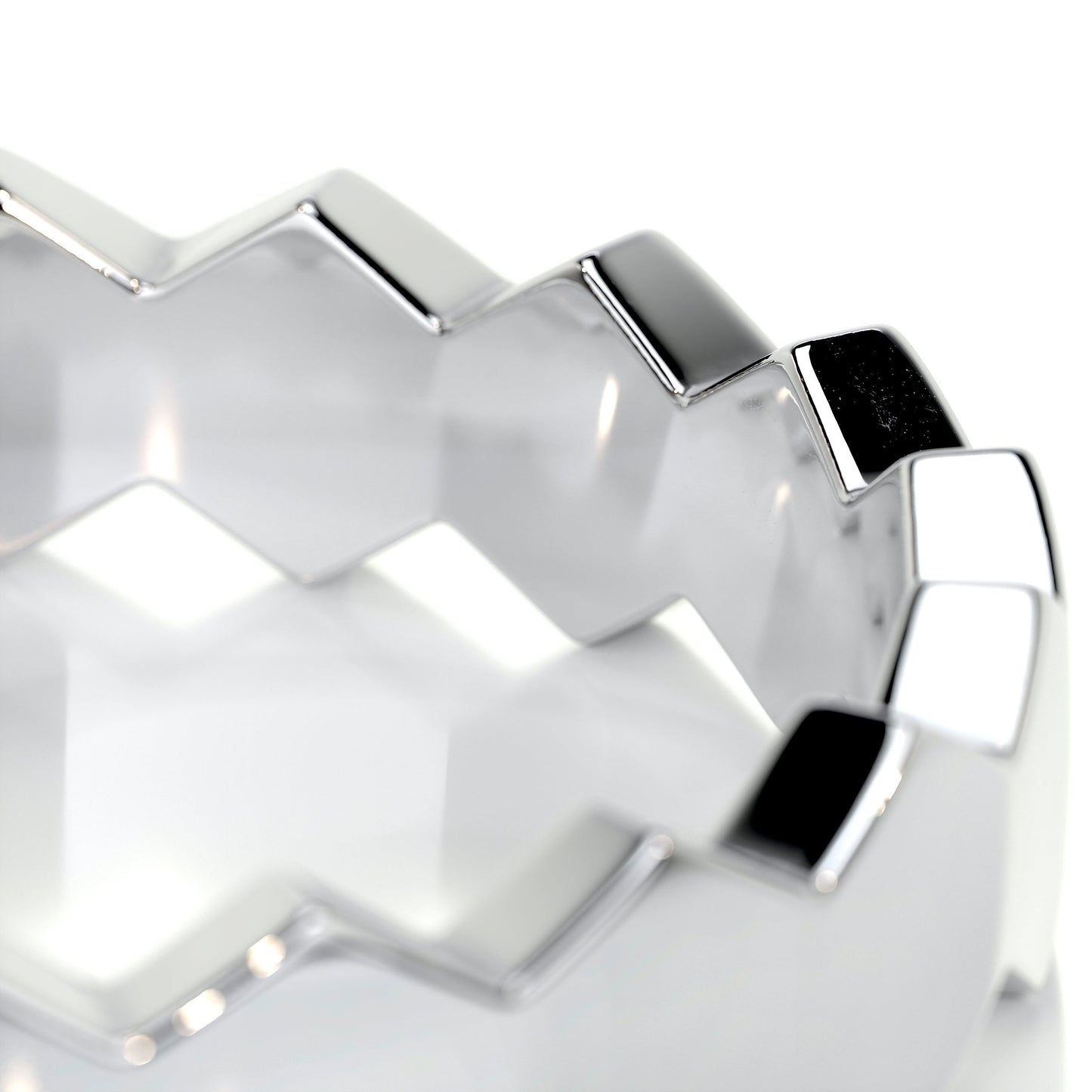 Hexagon Form Polished Finish Classic Men's Band - farrellouise