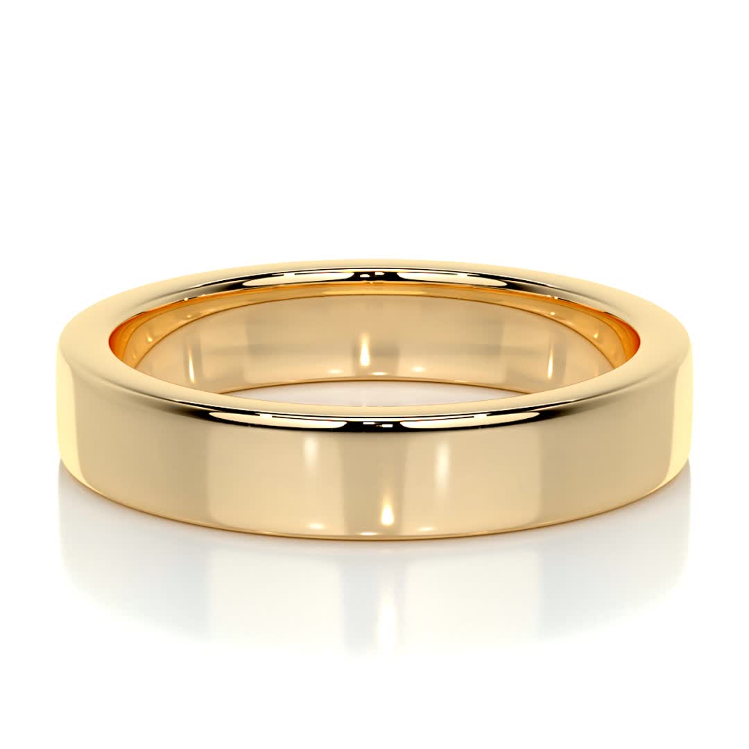 Polished Finish Yellow Gold Classic Men's Band - farrellouise