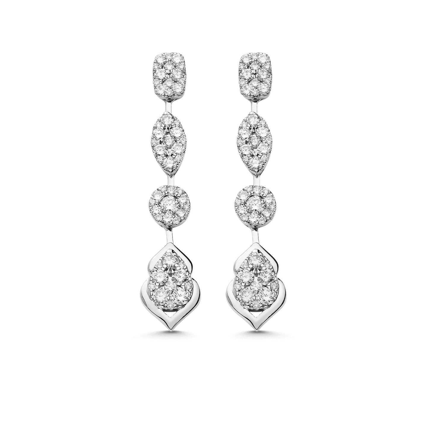 1.44 TCW Round Moissanite Diamond Drop Earrings - farrellouise