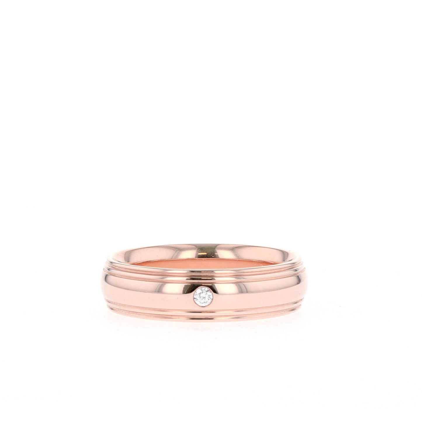 Classic Single Stone Polished Finish Men's Wedding Band - farrellouise