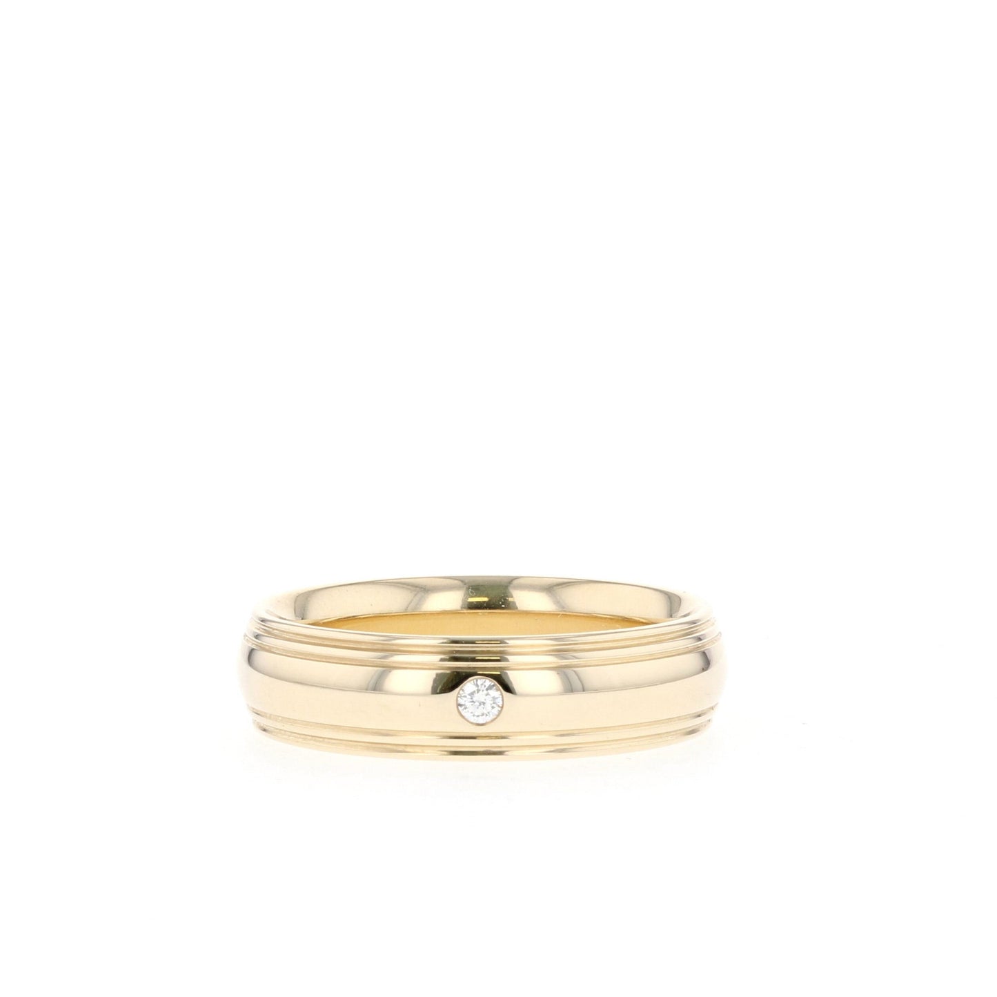Classic Single Stone Polished Finish Men's Wedding Band - farrellouise
