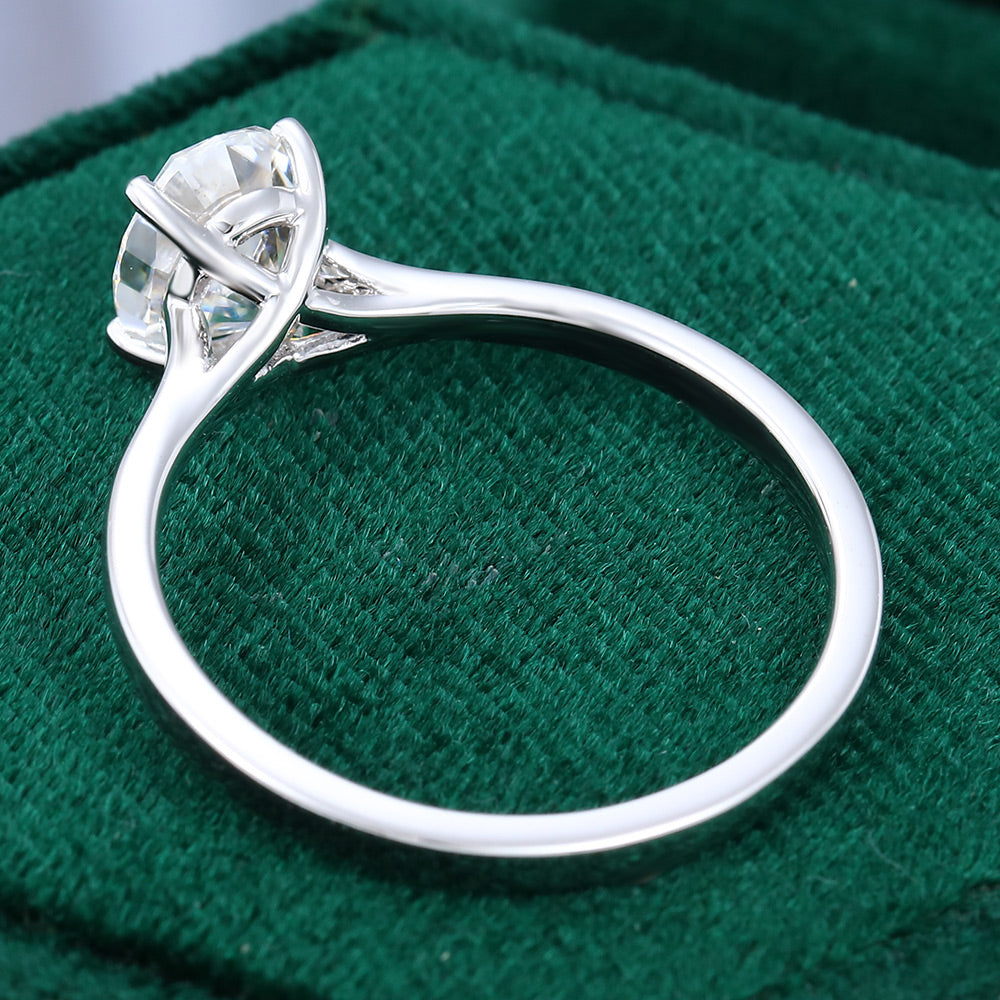 1.33 CT Oval Shaped Moissanite Solitaire Engagement Ring - farrellouise