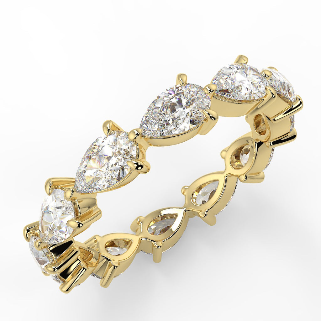 2.40 TCW Pear Moissanite Full Eternity Wedding Band - farrellouise