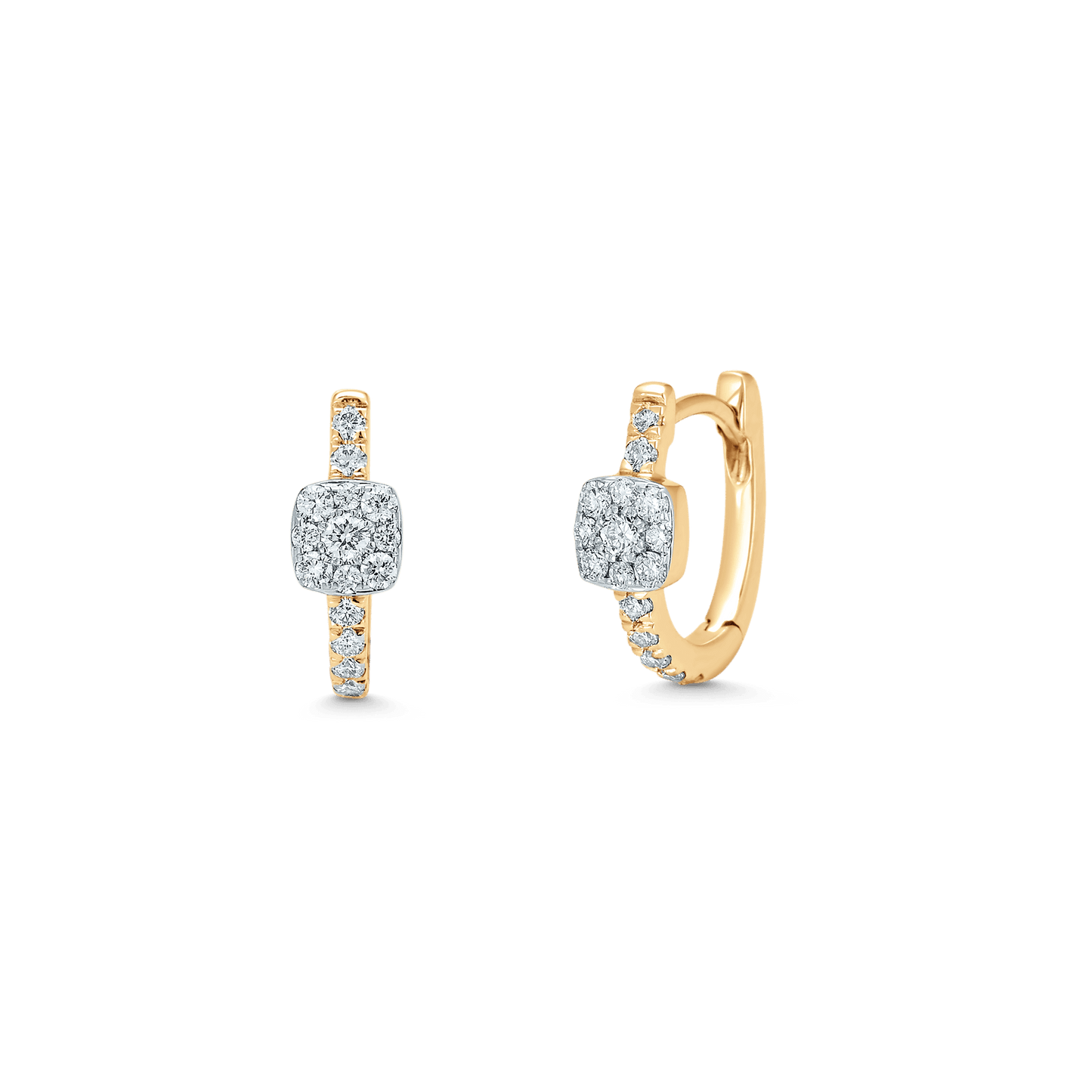 0.33 TCW Round Moissanite Diamond Huggie Earrings - farrellouise