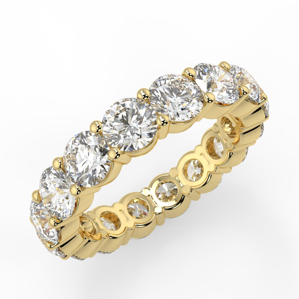 3.84 TCW Round Moissanite Shared Prongs Setting Wedding Band - farrellouise