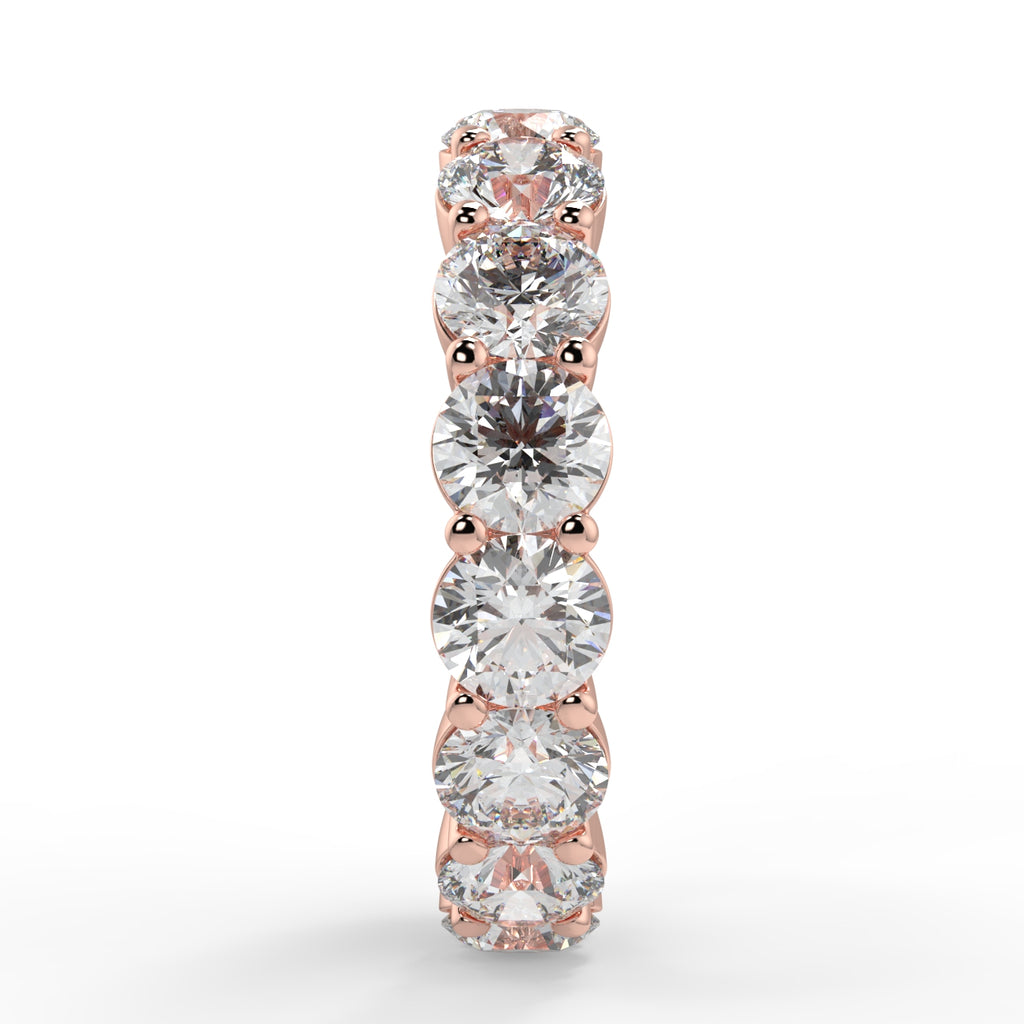 3.84 TCW Round Moissanite Shared Prongs Setting Wedding Band - farrellouise