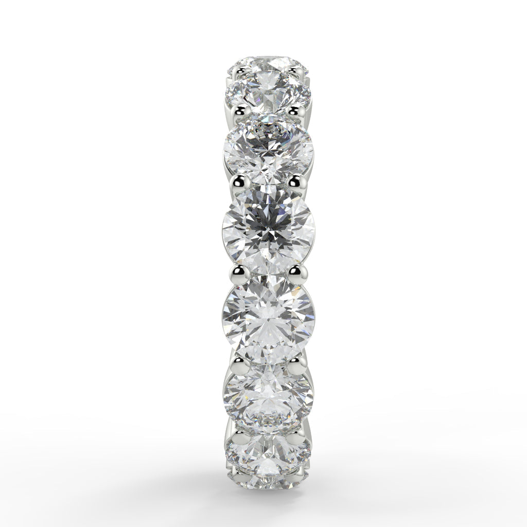3.84 TCW Round Moissanite Shared Prongs Setting Wedding Band - farrellouise