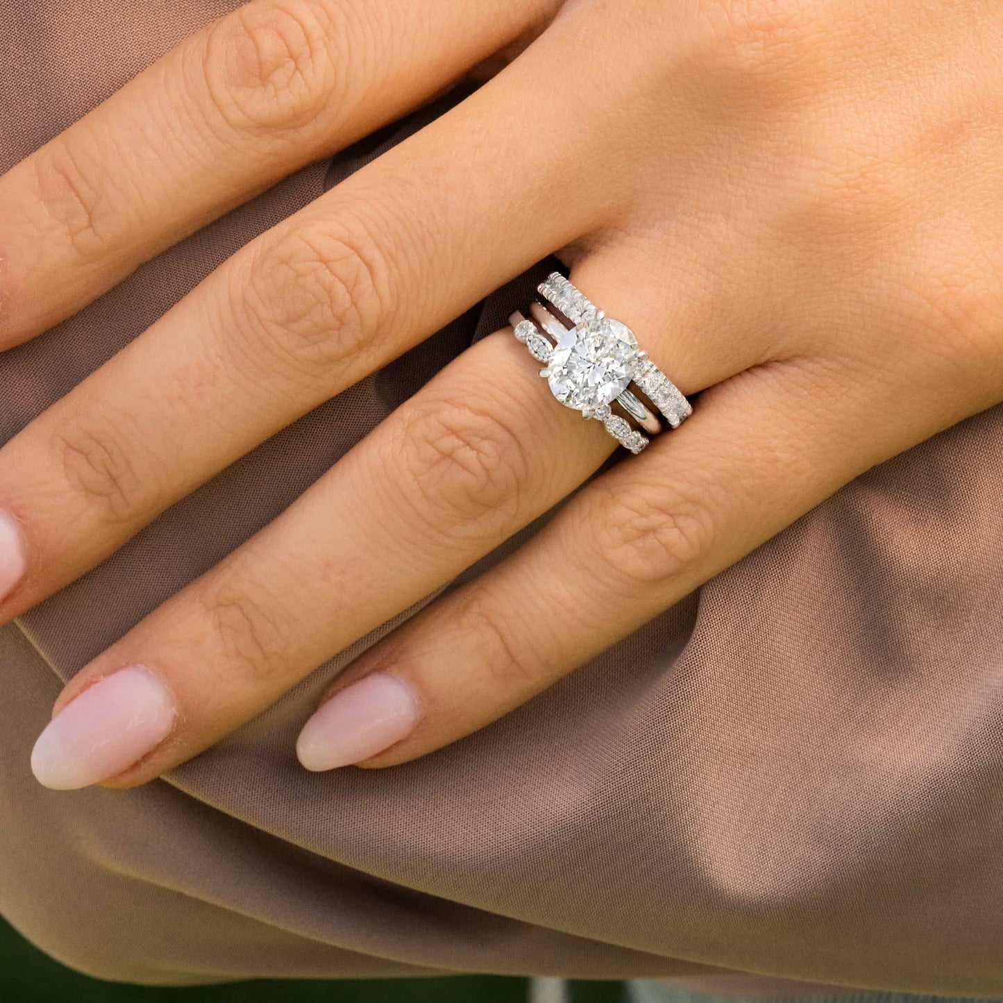 3.0 CT Oval Moissanite Hidden Halo Engagement Ring - farrellouise
