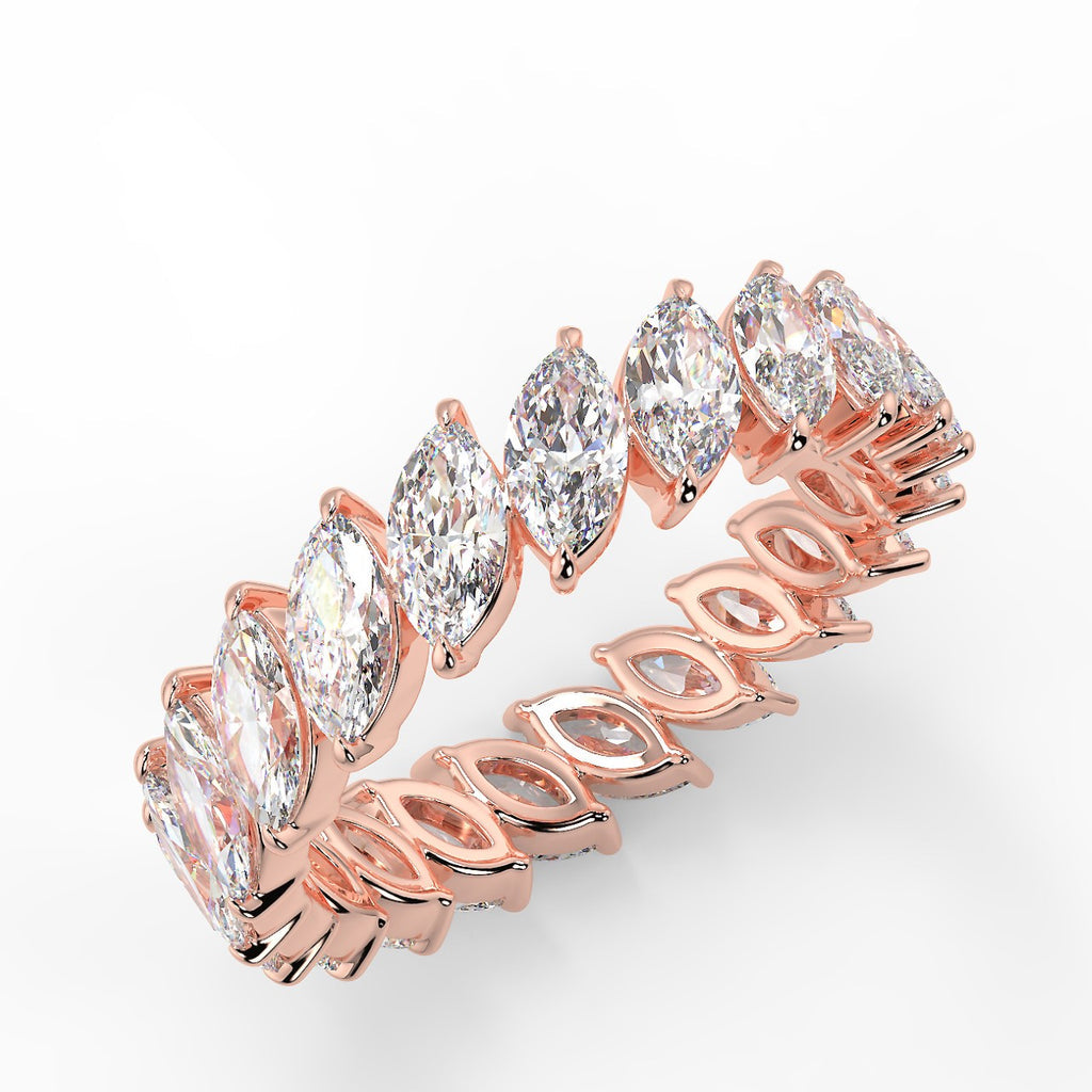 3.15 TCW Marquise Moissanite Full Eternity Wedding Band - farrellouise