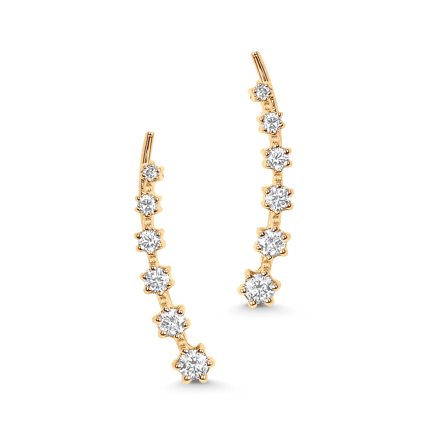 0.28 TCW Round Moissanite Diamond Ear Crawler Earrings - farrellouise