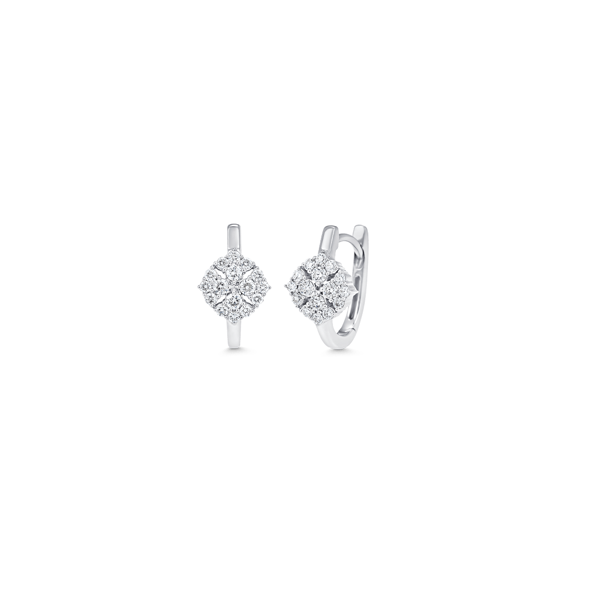 0.42 TCW Round Moissanite Diamond Huggie Earrings - farrellouise