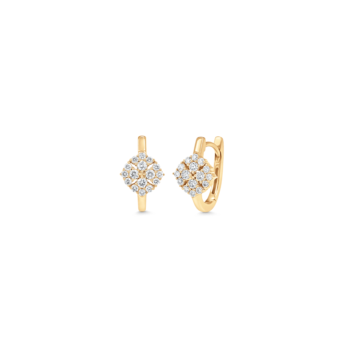 0.42 TCW Round Moissanite Diamond Huggie Earrings - farrellouise