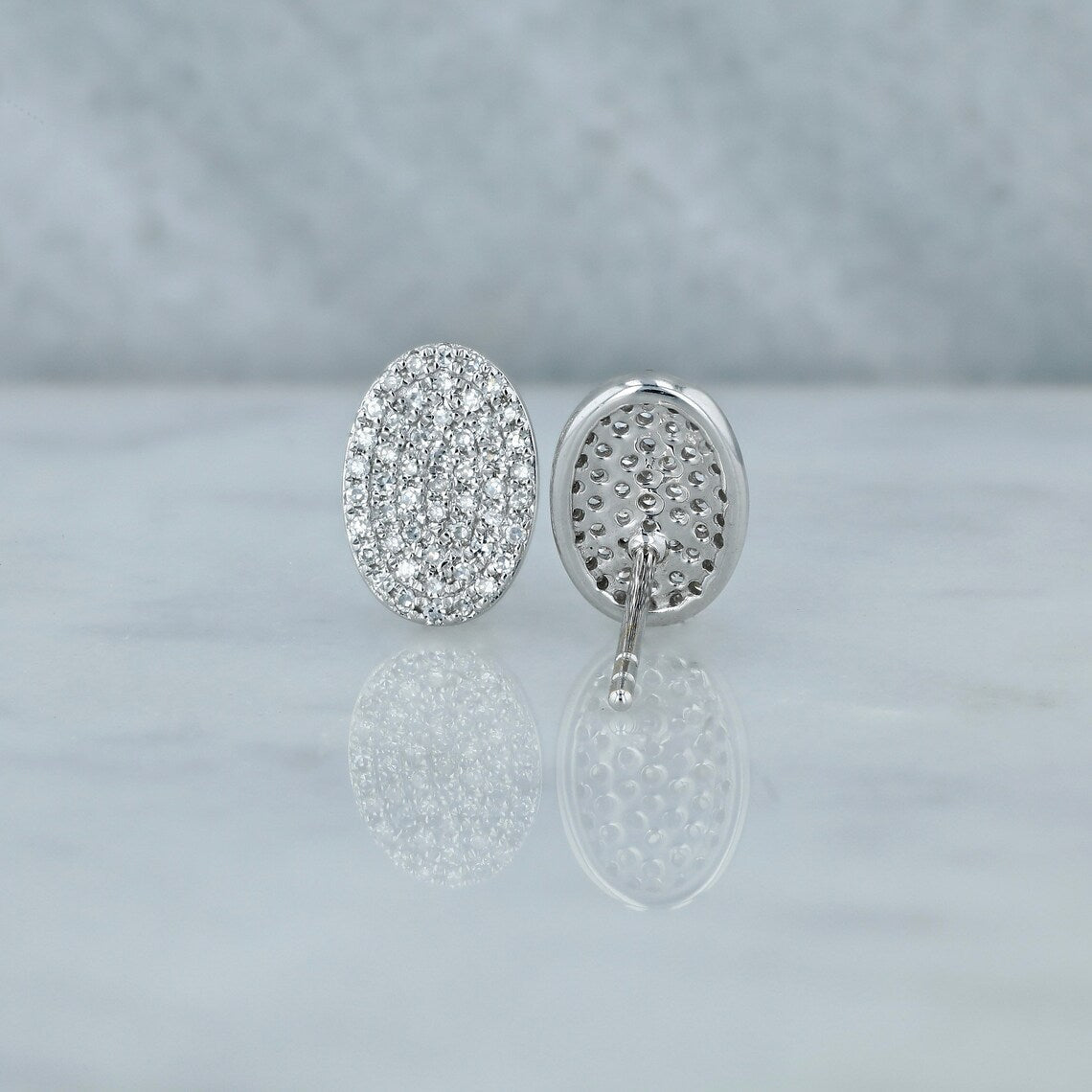 0.30 Round Moissanite Diamond Stud Earrings - farrellouise