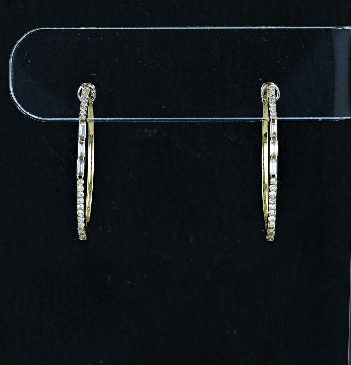 0.40 TCW Round Moissanite Diamond Hoop Earrings - farrellouise