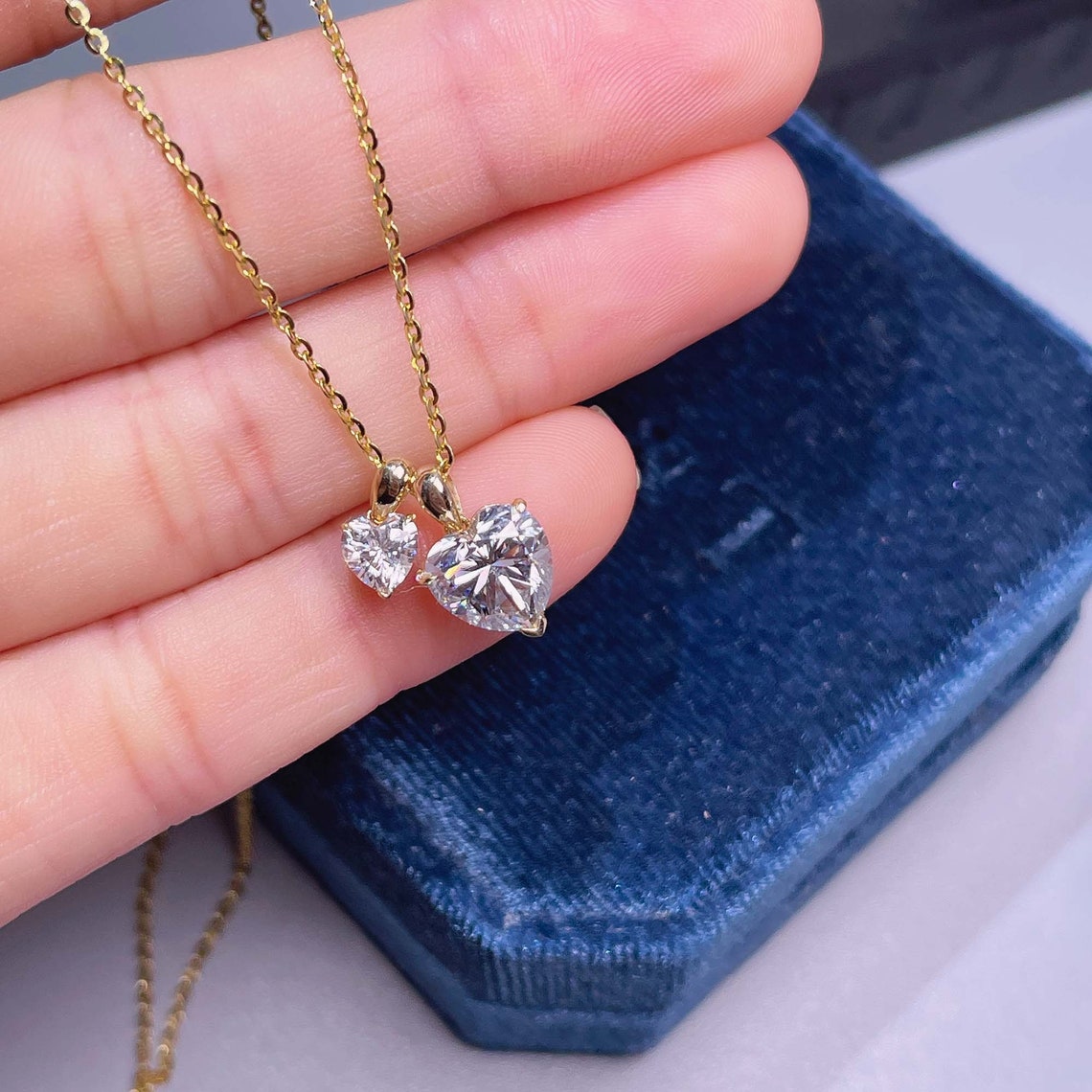 1.0 TCW Heart Moissanite Diamond Solitaire Necklace - farrellouise