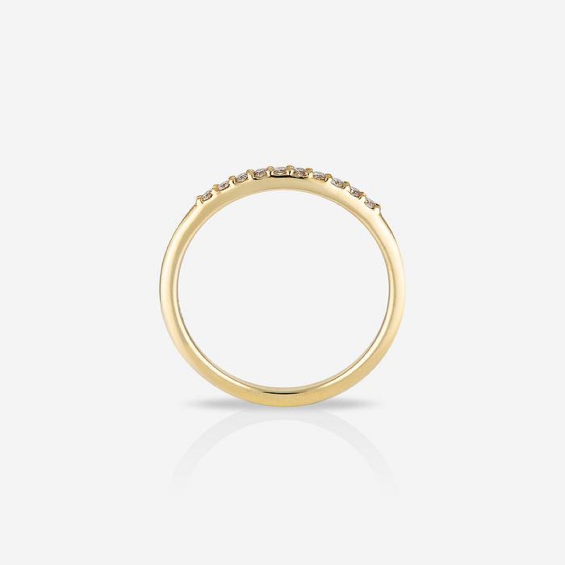 0.35 TCW Round Moissanite Minimalist Wedding Band - farrellouise