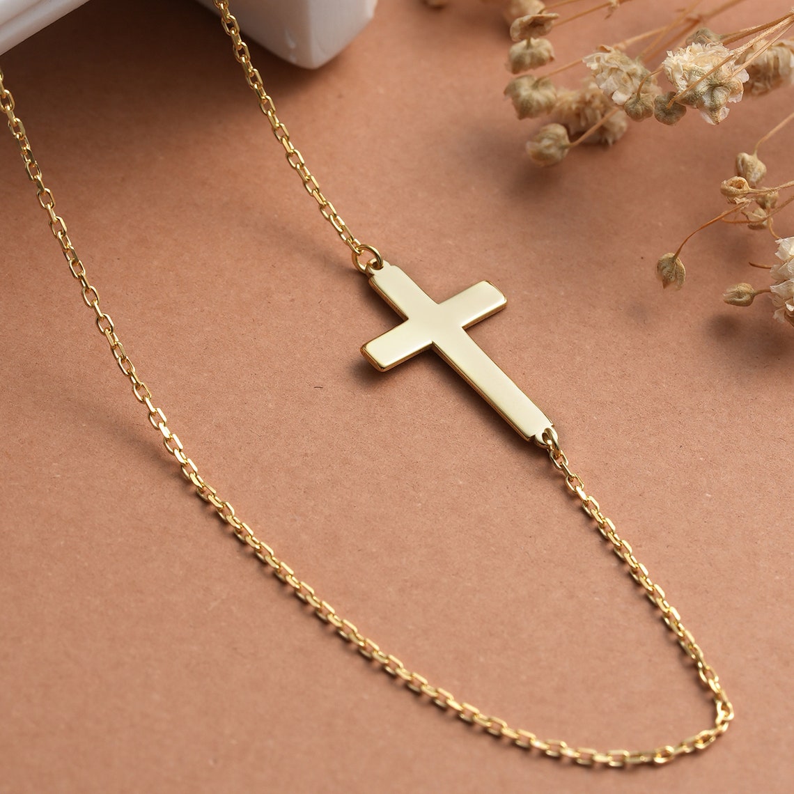 Minimalist Cross Pendant Necklace for Her - farrellouise