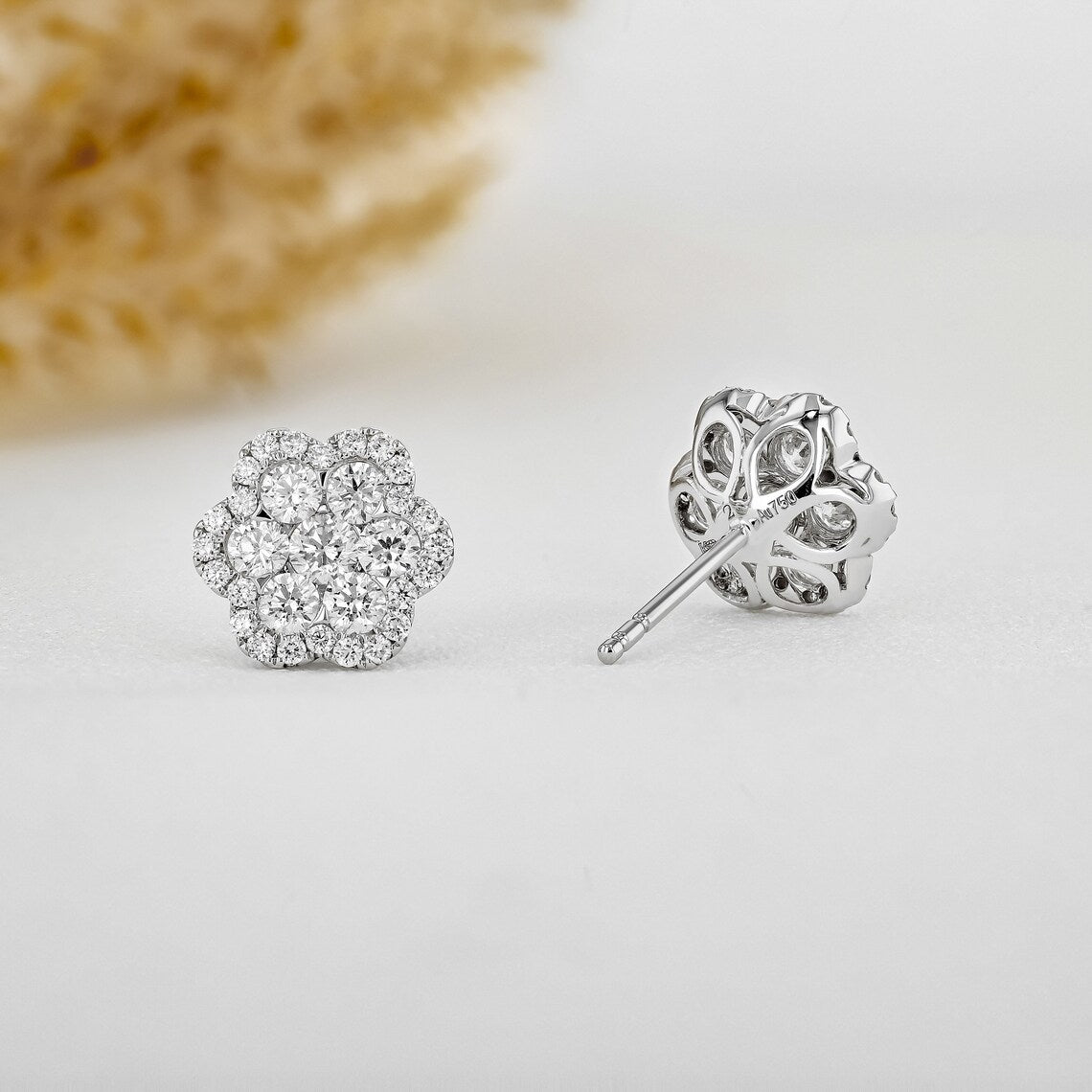1.22 TCW Round Moissanite Diamond Stud Earrings - farrellouise