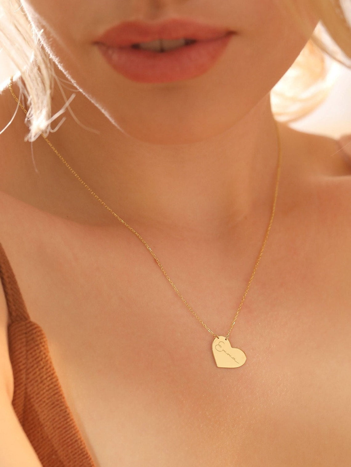 Personalized Heart Shaped Necklace for Her - farrellouise