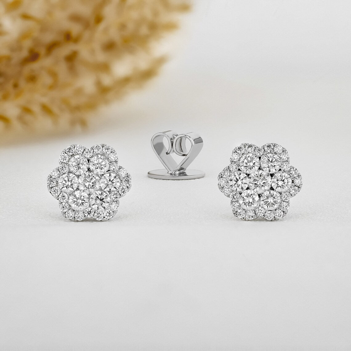1.22 TCW Round Moissanite Diamond Stud Earrings - farrellouise