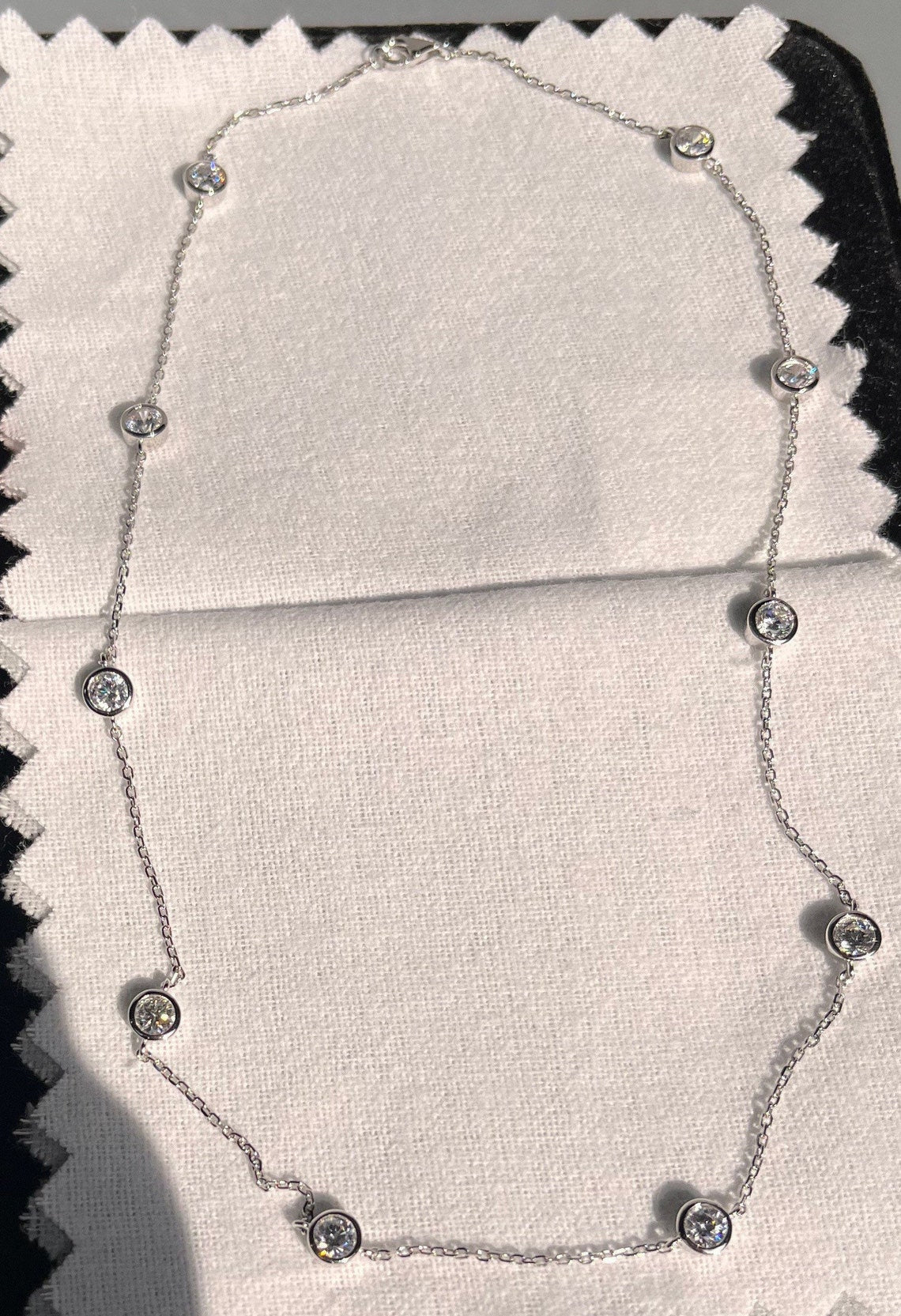 5.0 TCW Round Moissanite Diamond Dainty Necklace - farrellouise