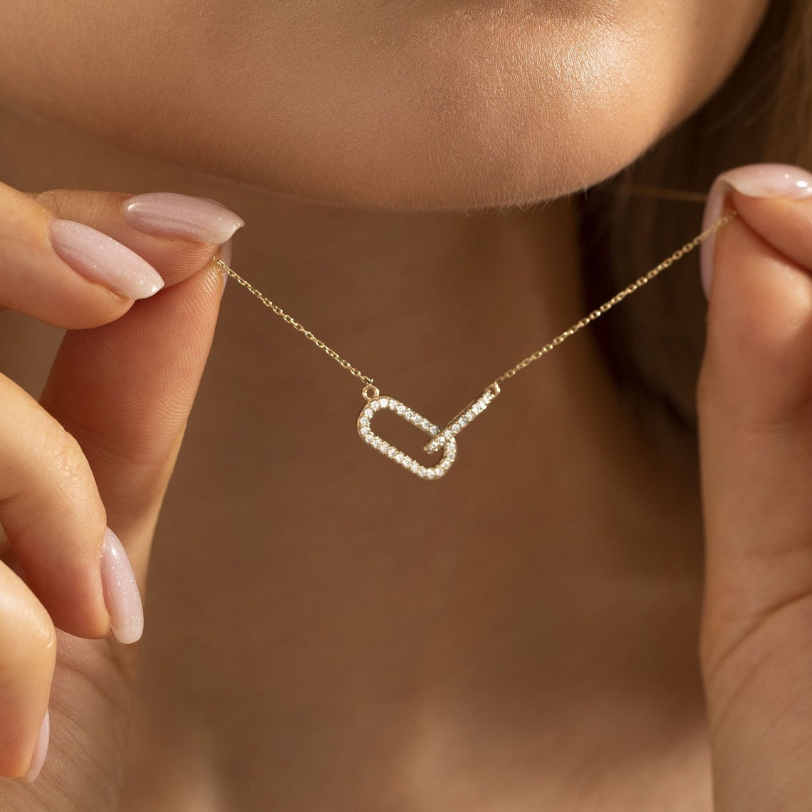 0.22 TCW Round Moissanite Diamond Unity Necklace - farrellouise