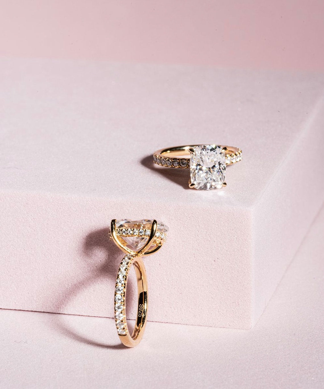 3.0 CT Elongated Cushion Moissanite Hidden Halo Engagement Ring With Pave Setting - farrellouise