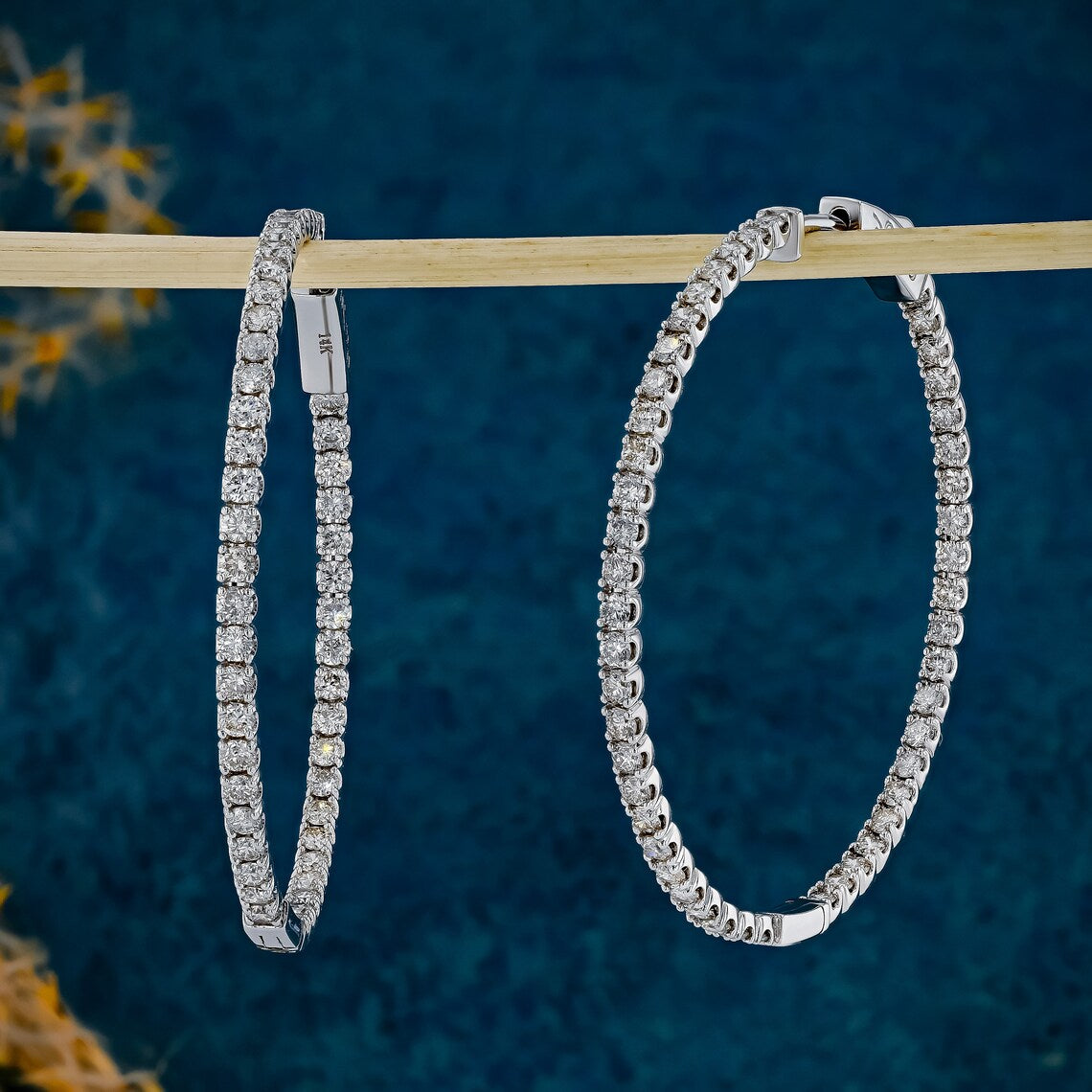 2.30 TCW Round Moissanite Diamond Hoop Earrings - farrellouise