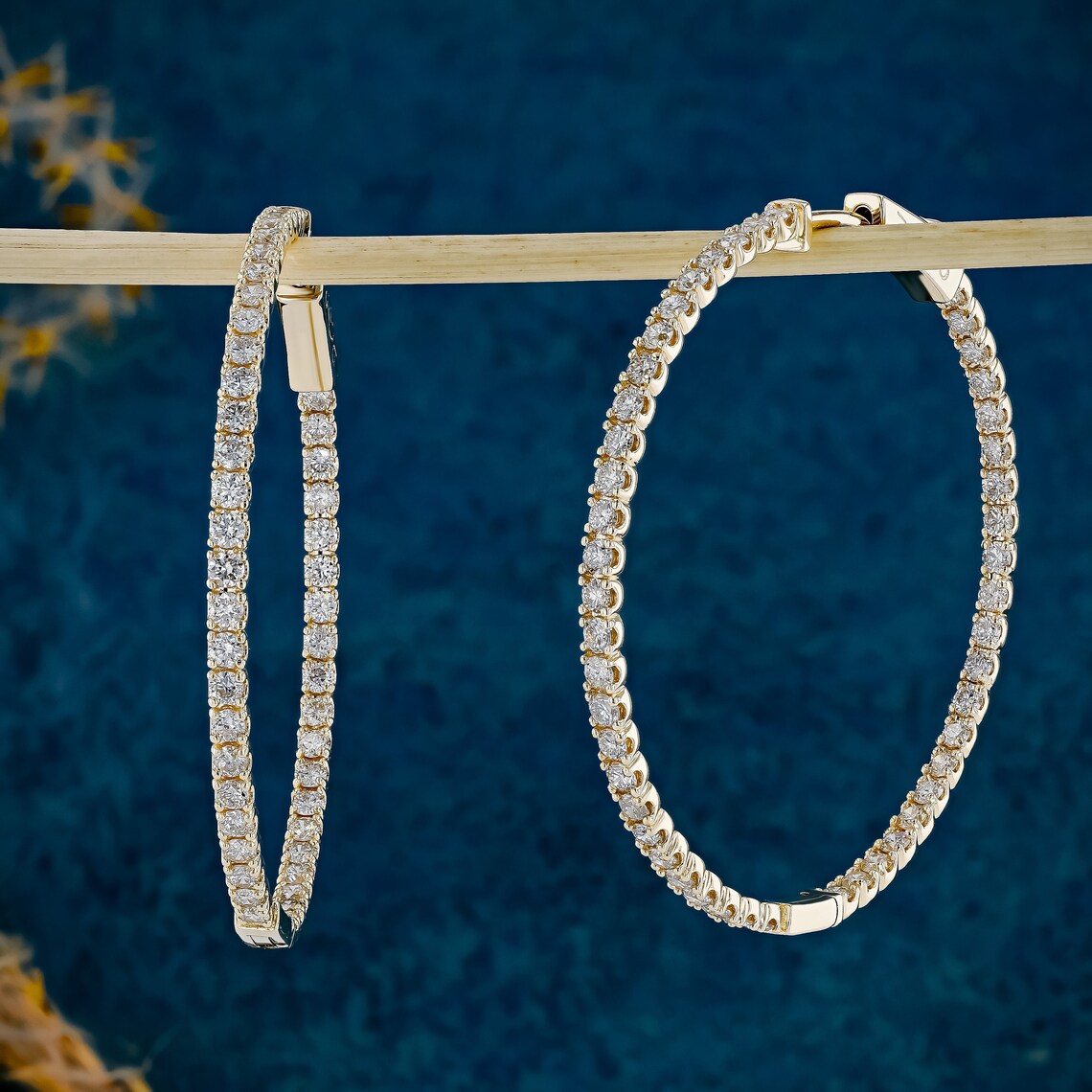 2.30 TCW Round Moissanite Diamond Hoop Earrings - farrellouise