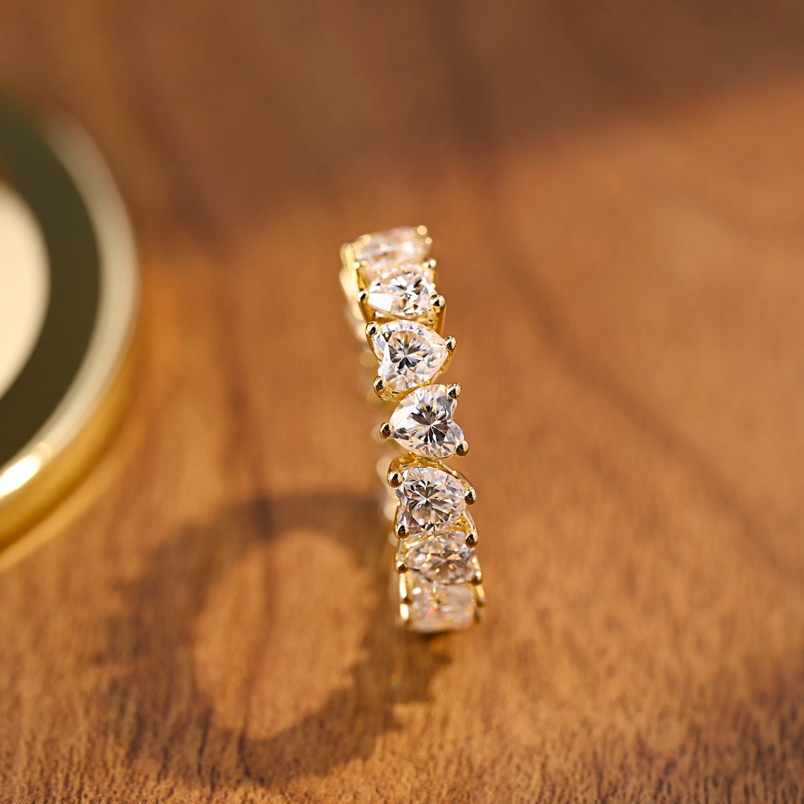 3.0 TCW Heart Moissanite Diamond Full Eternity Wedding Band - farrellouise