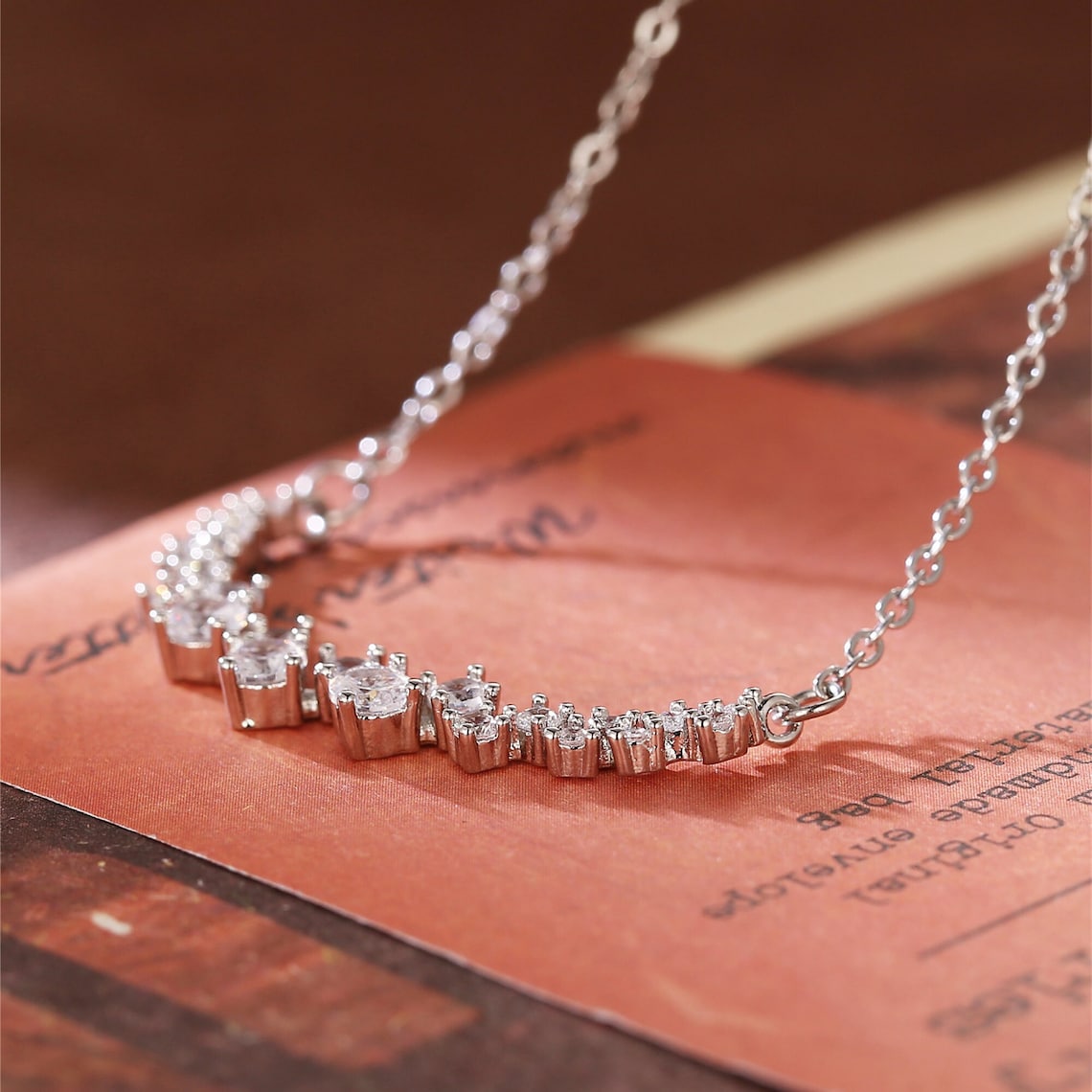 1.20 TCW Round Moissanite Diamond Cluster Necklace - farrellouise