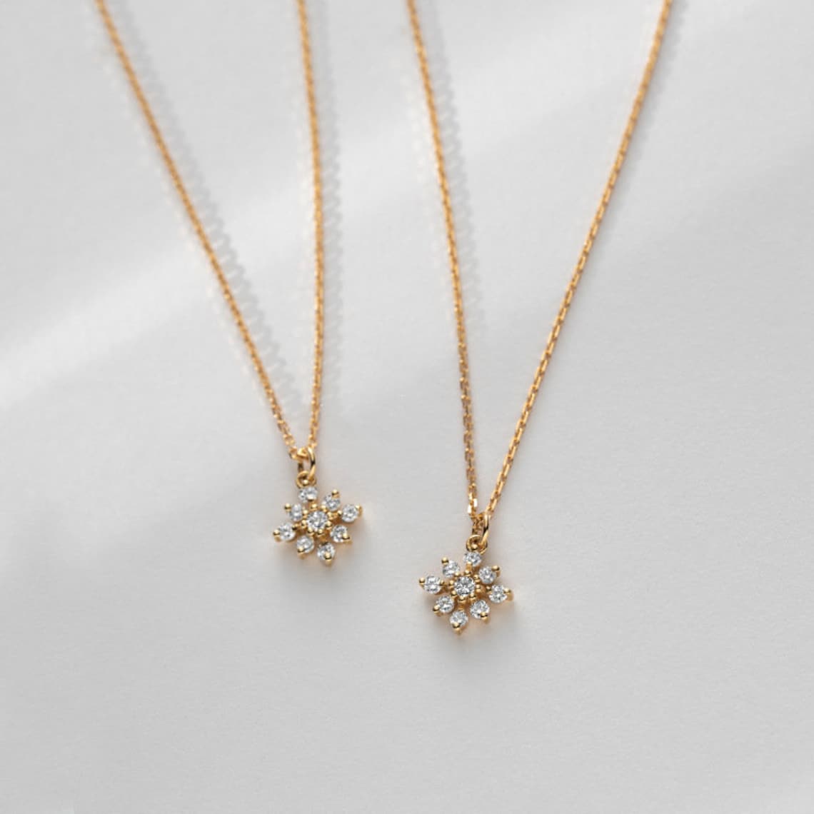 0.20 TCW Round Moissanite Diamond Snowflake Necklace - farrellouise