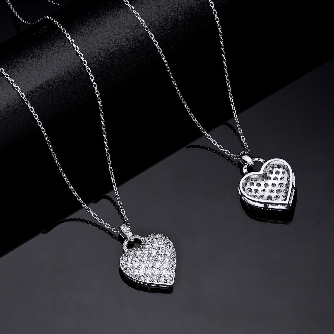 1.20 TCW Round Moissanite Diamond Heart Pendant Necklace - farrellouise