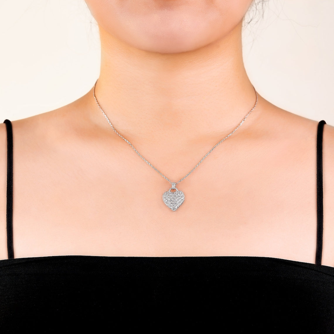 1.20 TCW Round Moissanite Diamond Heart Pendant Necklace - farrellouise