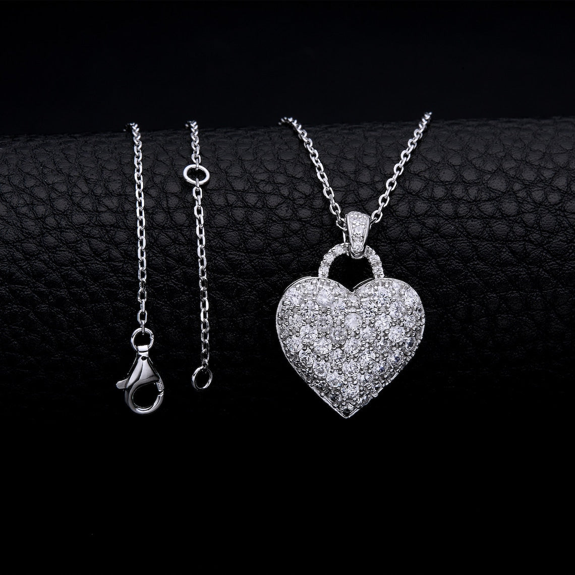 1.20 TCW Round Moissanite Diamond Heart Pendant Necklace - farrellouise
