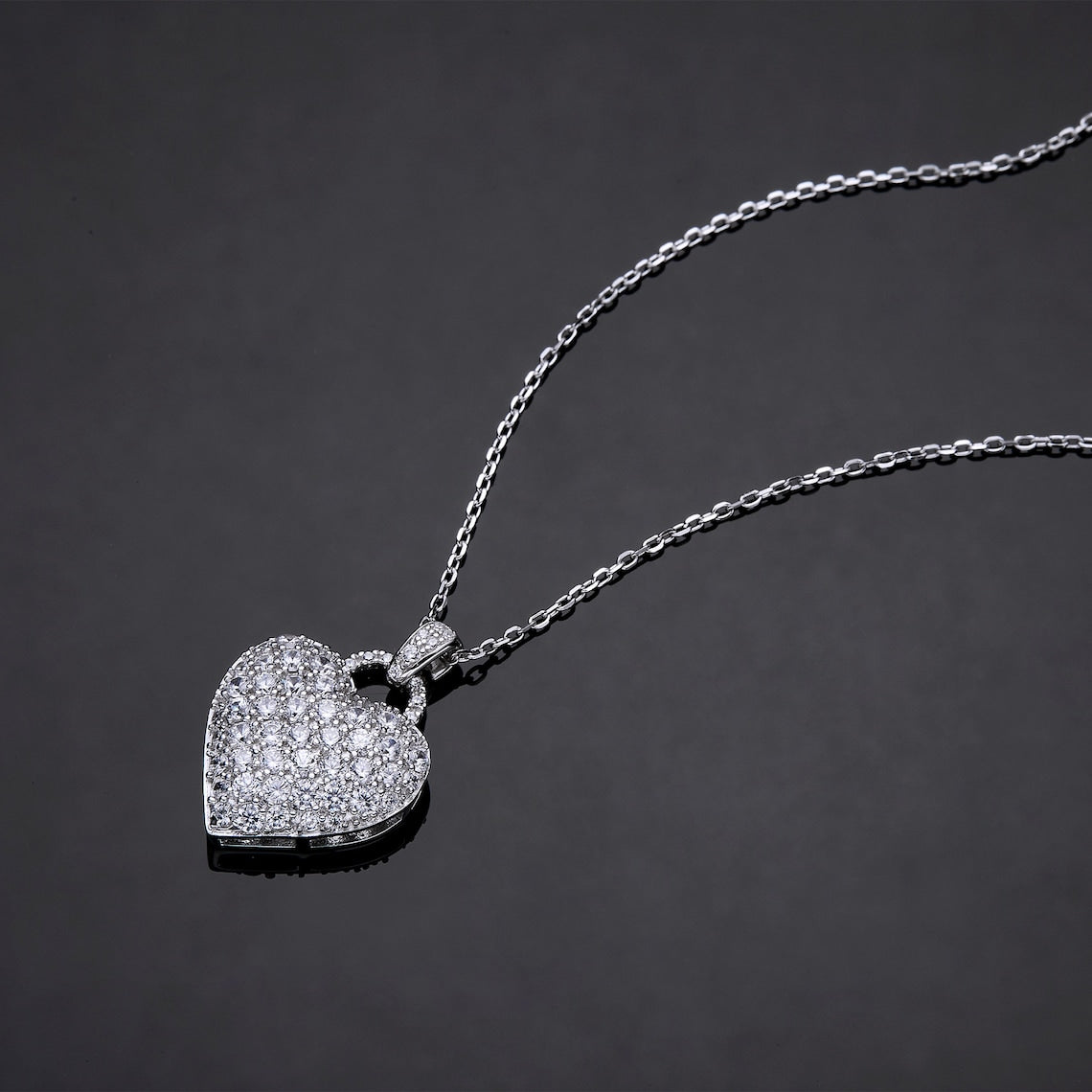 1.20 TCW Round Moissanite Diamond Heart Pendant Necklace - farrellouise