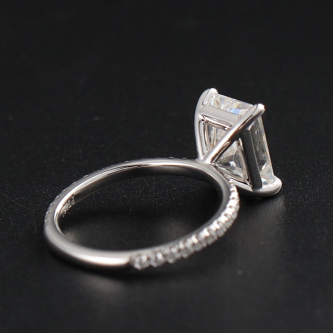 3.0 CT Radiant Moissanite Pave Setting Engagement Ring - farrellouise